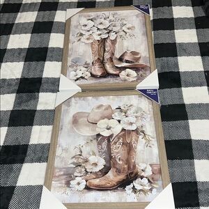 Western Boots and Hat Wall Art